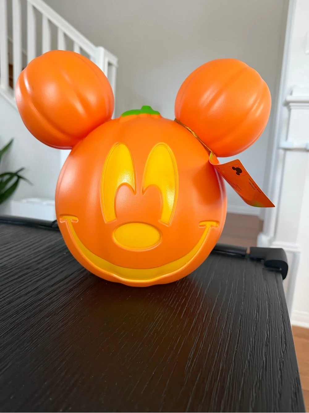 New Disney Parks Orange Mickey Mouse Pumpkin Light-Up Decor